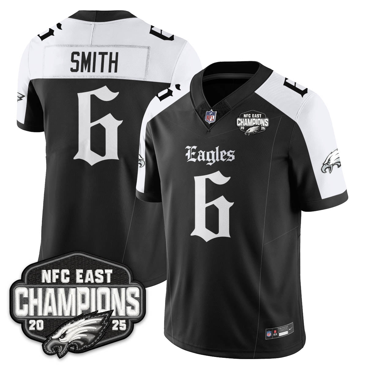 PHI Gothic NFC East Champions Vapor Limited Jersey - All Stitched