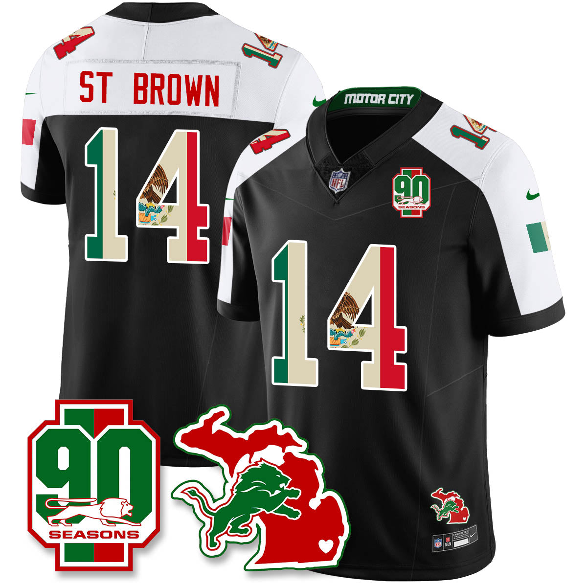 DET Mexico Vapor Limited Jersey - All Stitched