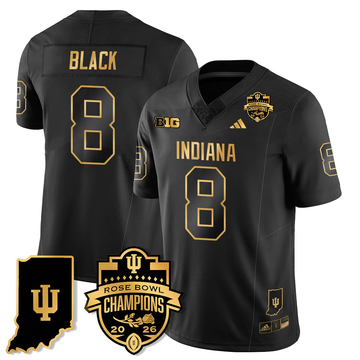 Indiana Hoosiers Vapor Limited Football Gold Jersey - Rose Bowl Champions - All Stitched