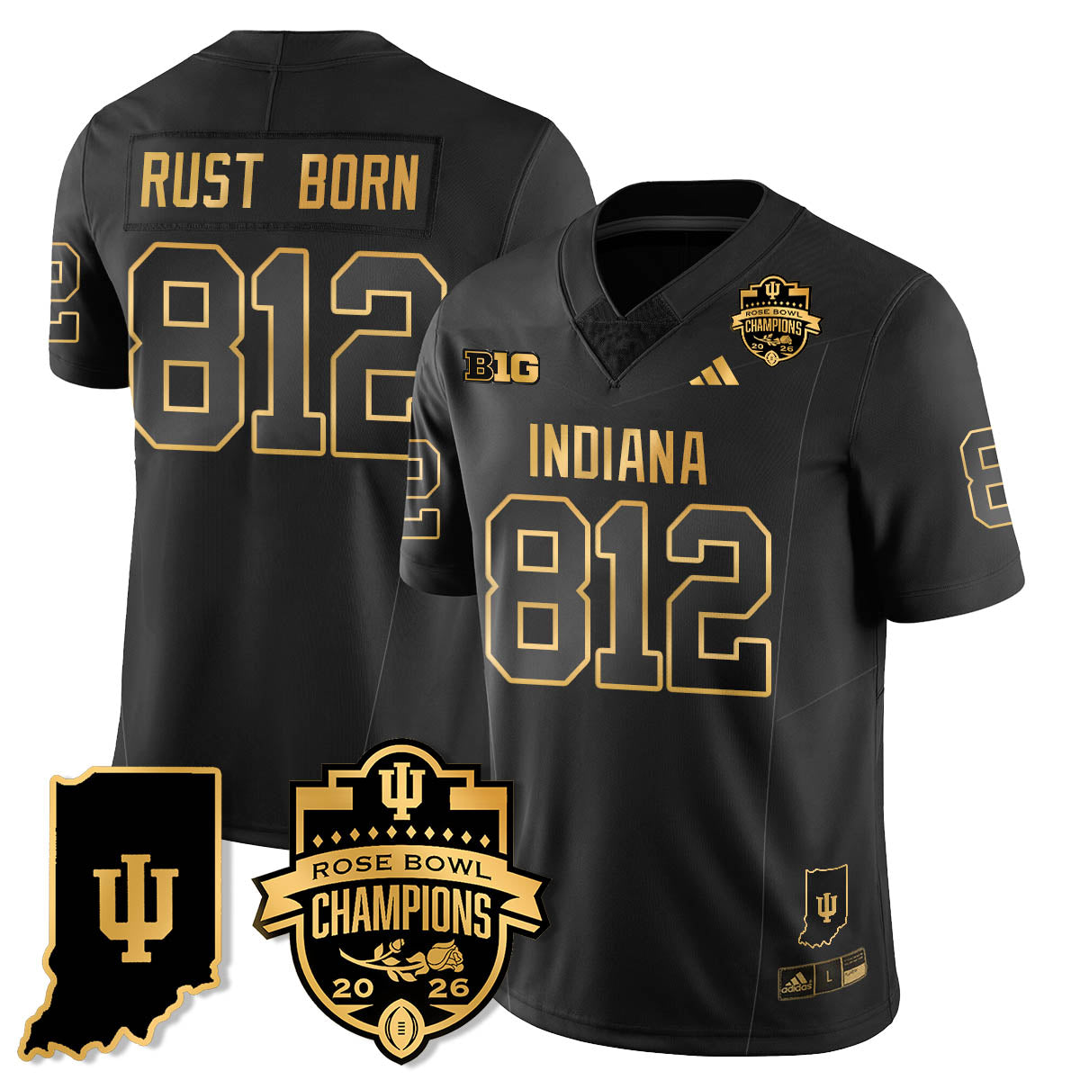 Indiana Hoosiers Vapor Limited Football Gold Jersey - Rose Bowl Champions - All Stitched