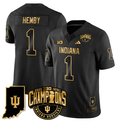 Indiana Hoosiers Vapor Limited Football Gold Jersey - Big 10 Champions - All Stitched