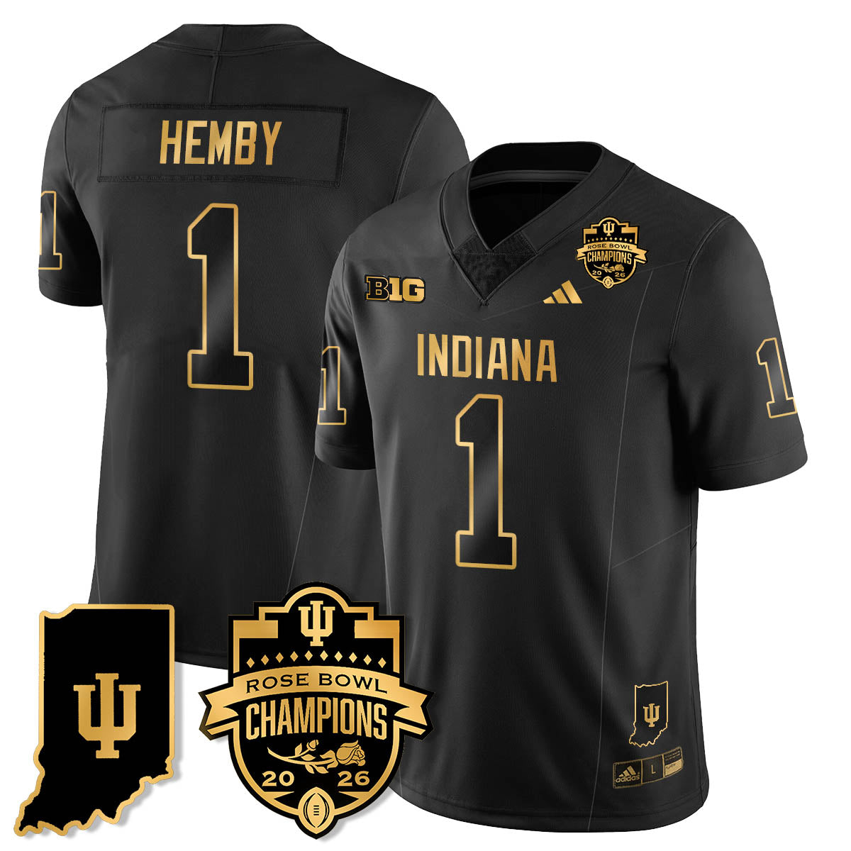 Indiana Hoosiers Vapor Limited Football Gold Jersey - Rose Bowl Champions - All Stitched