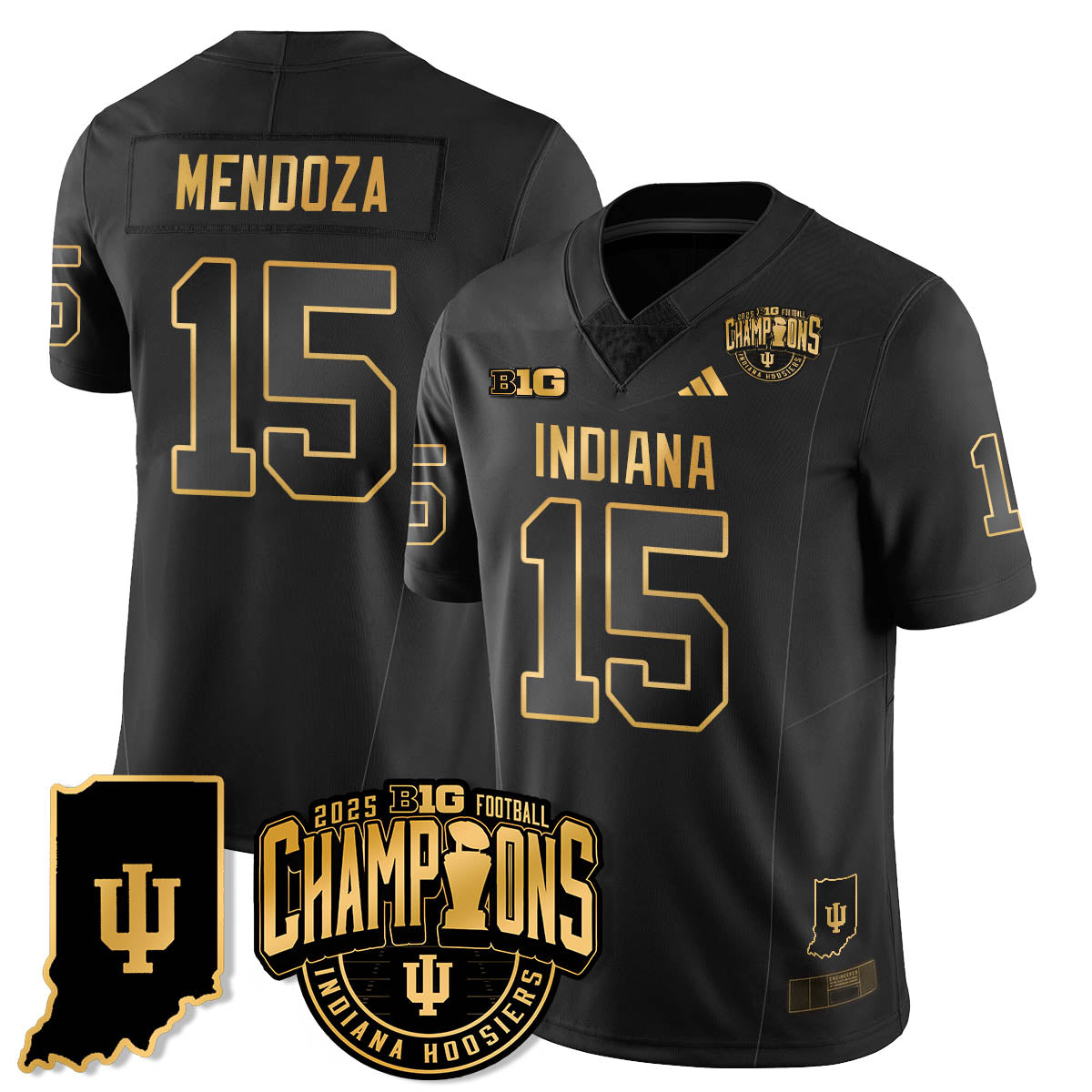 Indiana Hoosiers Vapor Limited Football Gold Jersey - Big 10 Champions - All Stitched