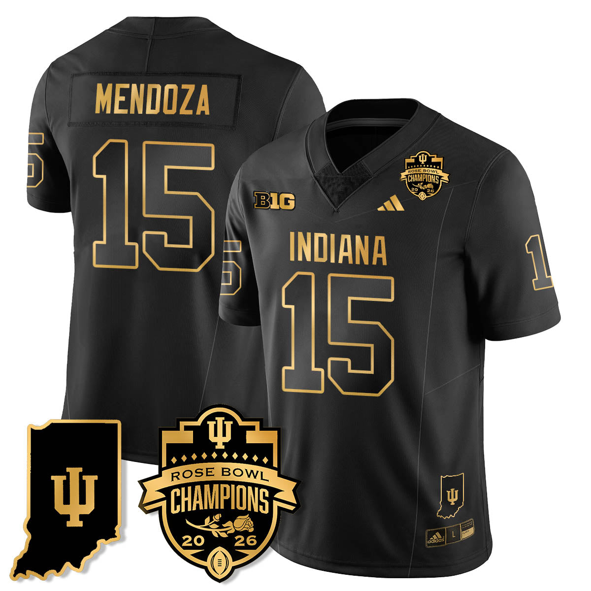 Indiana Hoosiers Vapor Limited Football Gold Jersey - Rose Bowl Champions - All Stitched