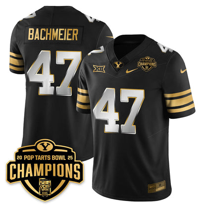 BYU Cougars Football 2025 Pop-Tarts Bowl Champions Gold Jersey - All Stitched