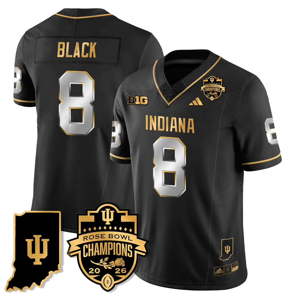 Indiana Hoosiers Vapor Limited Football Gold Jersey - Rose Bowl Champions - All Stitched