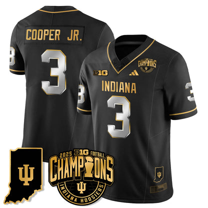 Indiana Hoosiers Vapor Limited Football Gold Jersey - Big 10 Champions - All Stitched