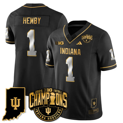 Indiana Hoosiers Vapor Limited Football Gold Jersey - Big 10 Champions - All Stitched