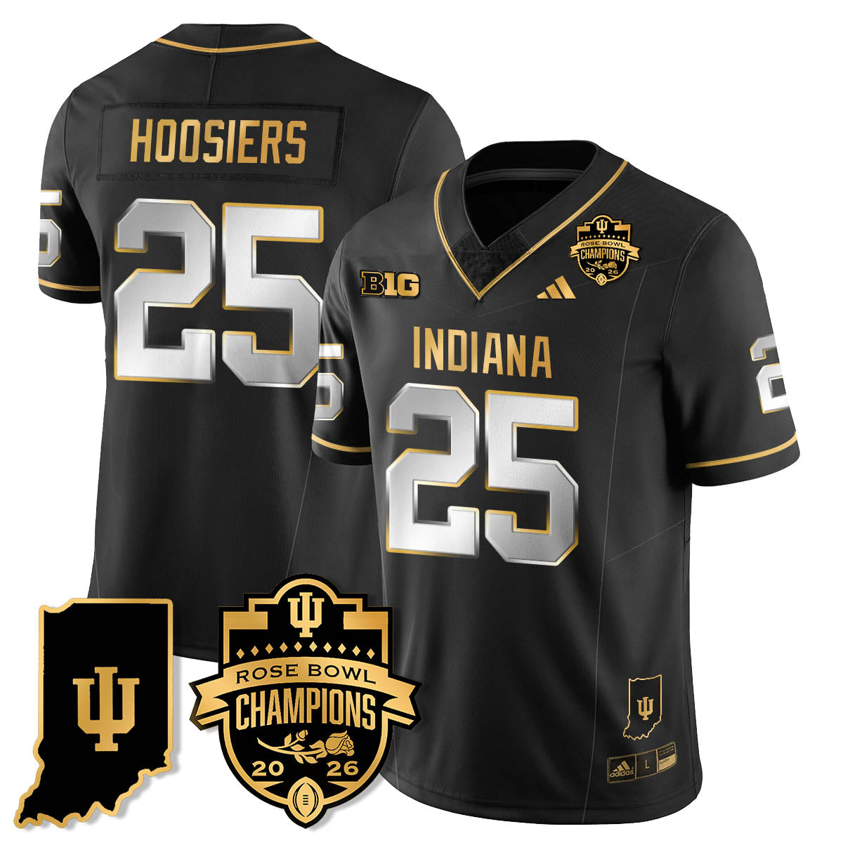 Indiana Hoosiers Vapor Limited Football Gold Jersey - Rose Bowl Champions - All Stitched