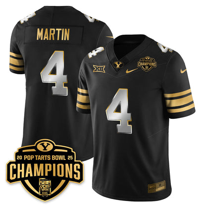 BYU Cougars Football 2025 Pop-Tarts Bowl Champions Gold Jersey - All Stitched