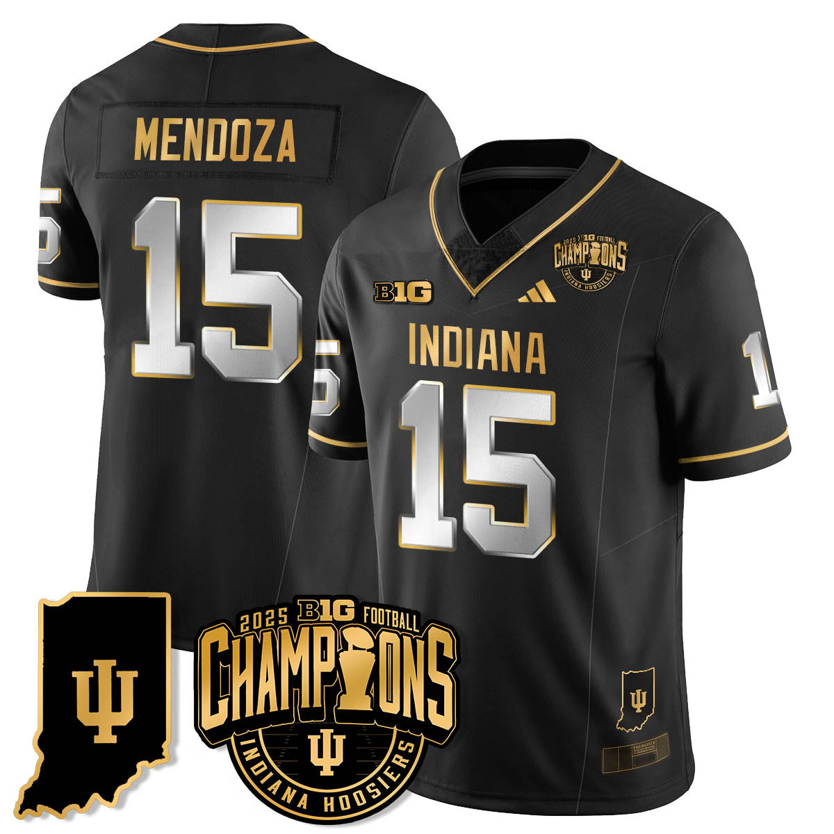 Indiana Hoosiers Vapor Limited Football Gold Jersey - Big 10 Champions - All Stitched