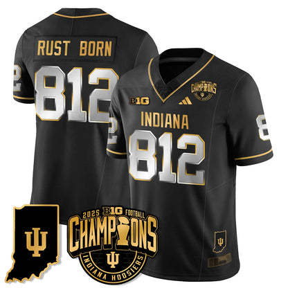 Indiana Hoosiers Vapor Limited Football Gold Jersey - Big 10 Champions - All Stitched