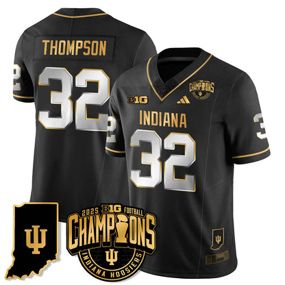 Indiana Hoosiers Vapor Limited Football Gold Jersey - Big 10 Champions - All Stitched