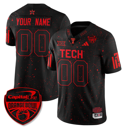 Custom Texas Tech Red Raiders Stranger Things Vapor Limited Football Jersey - Orange Bowl - Stitched