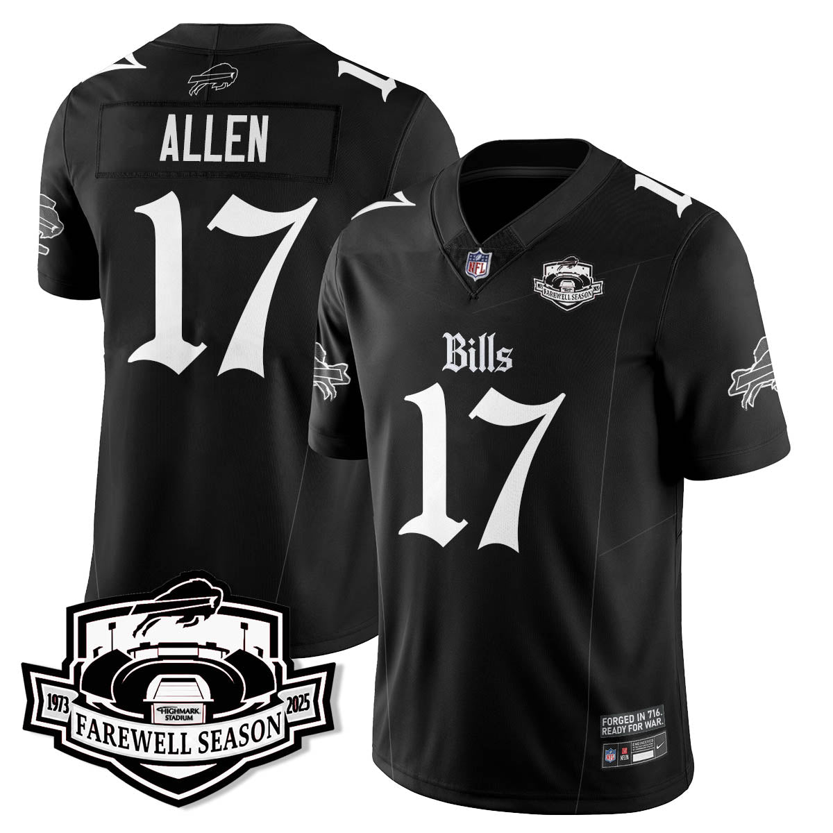 BUF Gothic Vapor Limited Jersey - Farewell Highmark Patch - All Stitched