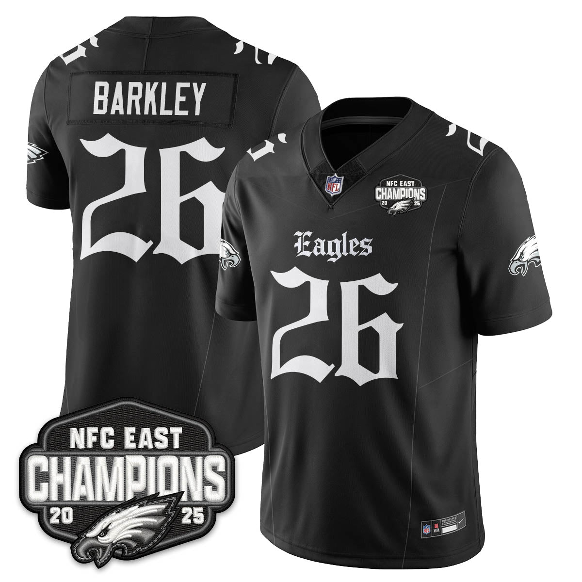 PHI Gothic NFC East Champions Vapor Limited Jersey - All Stitched
