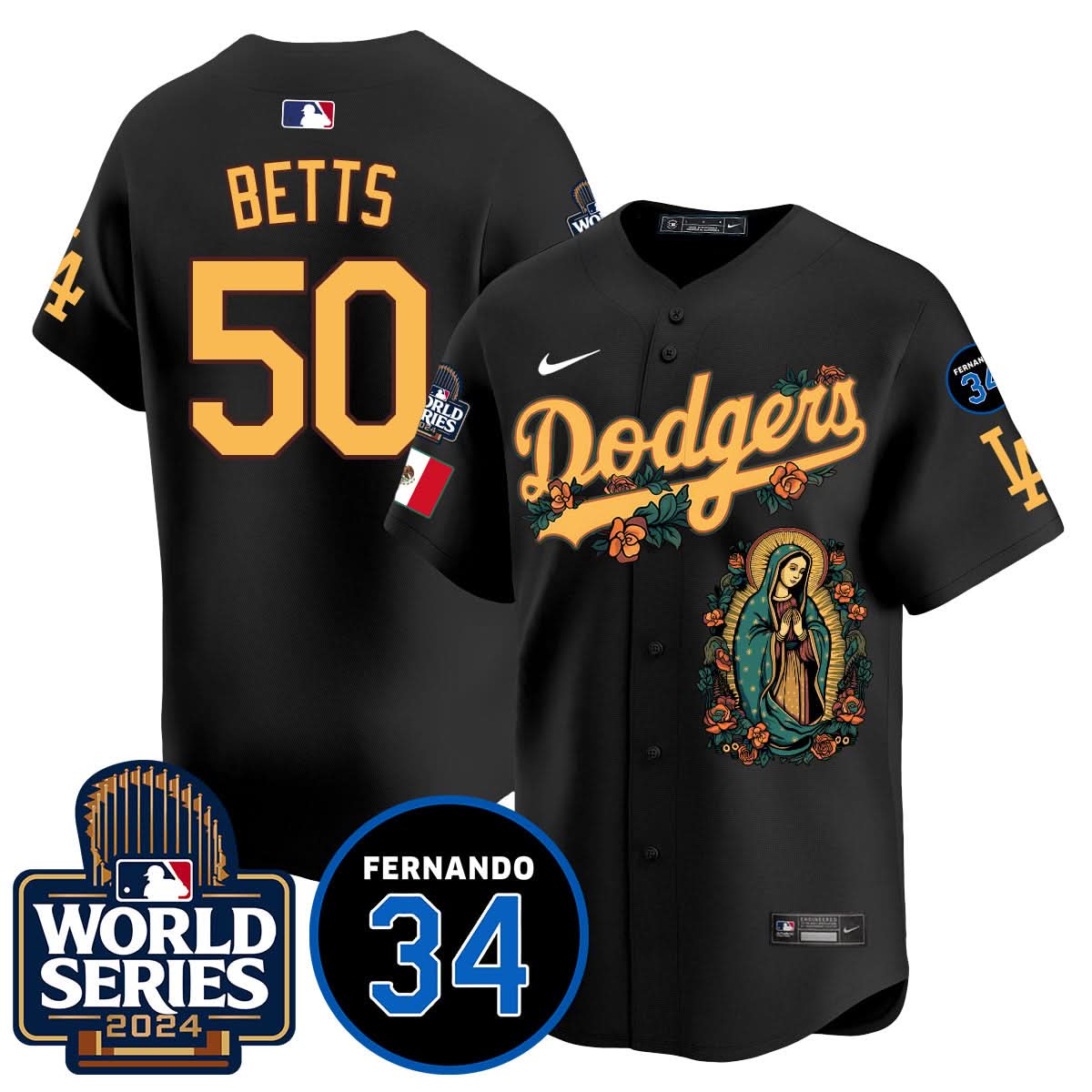 Dodgers Guadalupe - Fernando Valenzuela Memorial Jersey - Printed