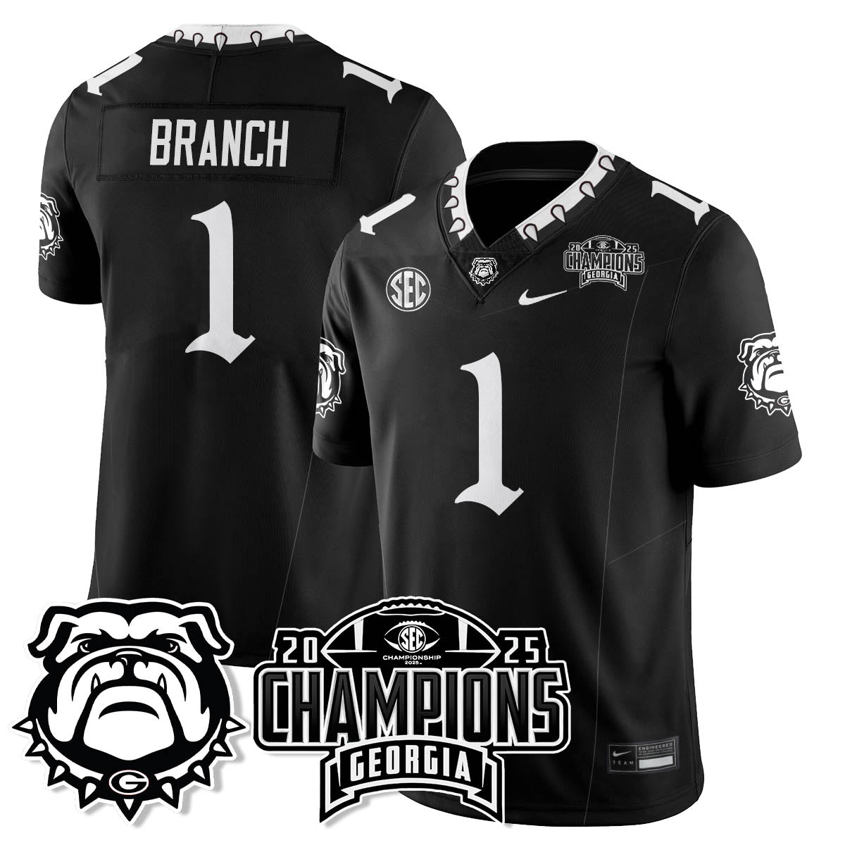 UGA Gothic Vapor Limited Jersey - SEC Football Champions - All Stitched