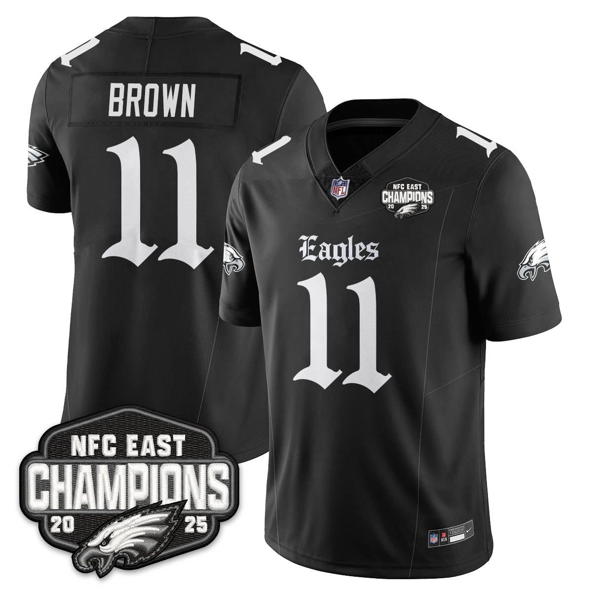 PHI Gothic NFC East Champions Vapor Limited Jersey - All Stitched