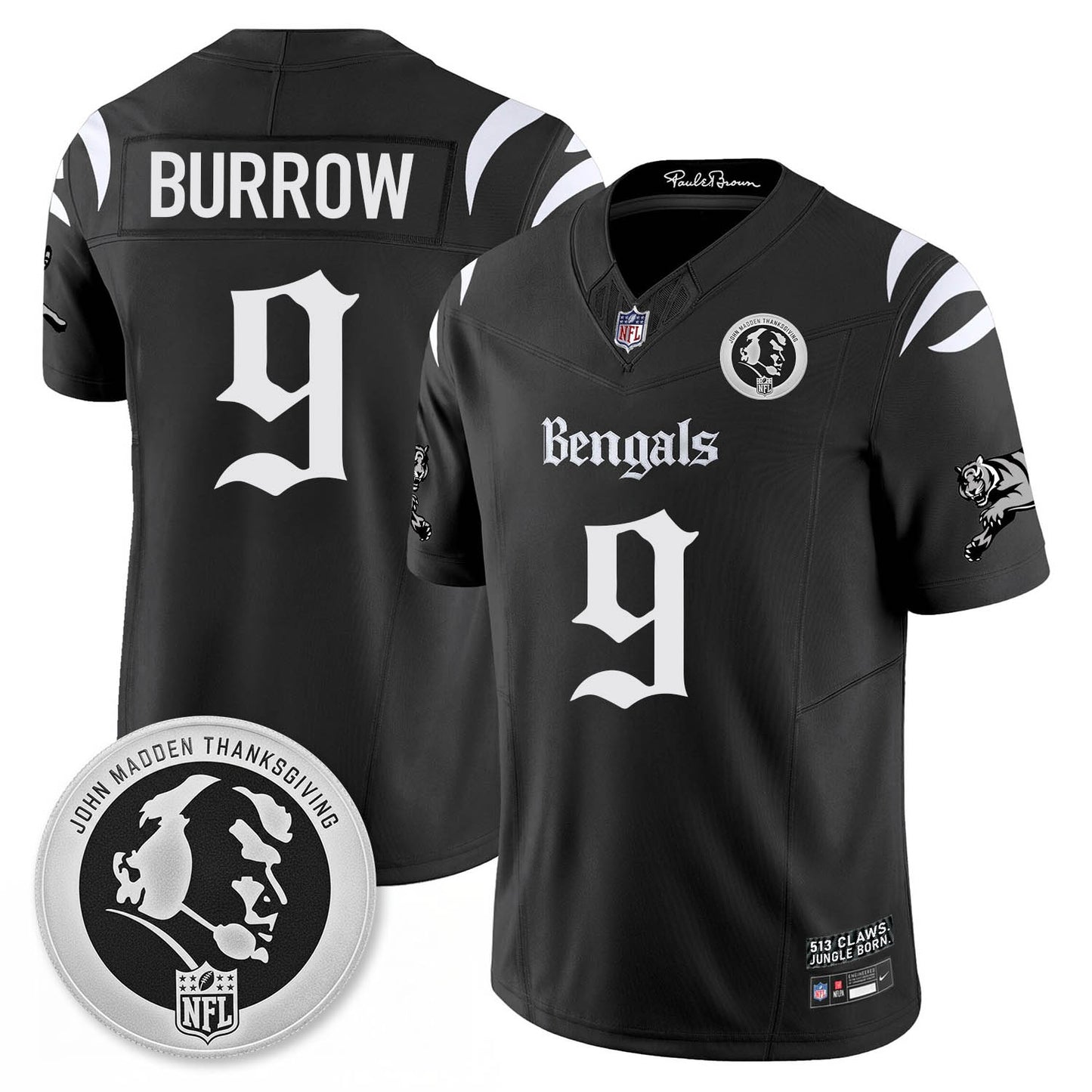 CIN Gothic Vapor Limited Jersey - John Madden Patch - All Stitched