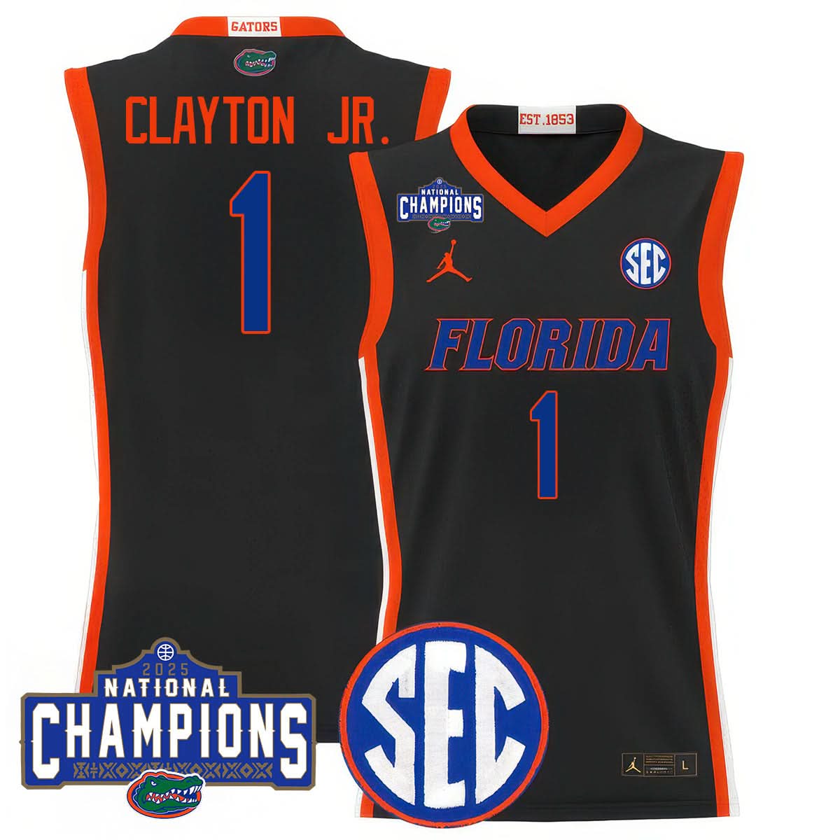 Florida Gators 2025 National Champions Basketball Jersey - All Stitched
