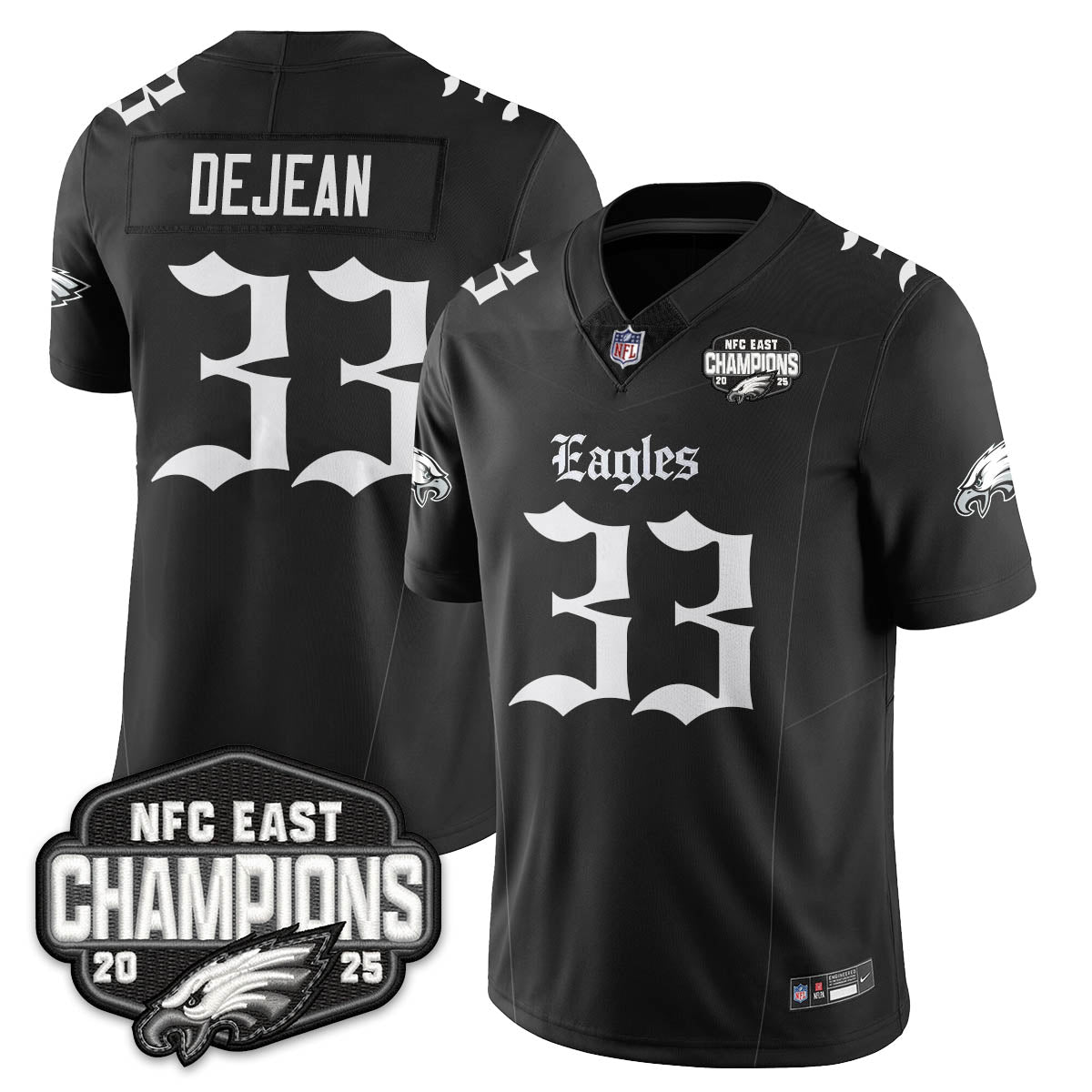 PHI Gothic NFC East Champions Vapor Limited Jersey - All Stitched