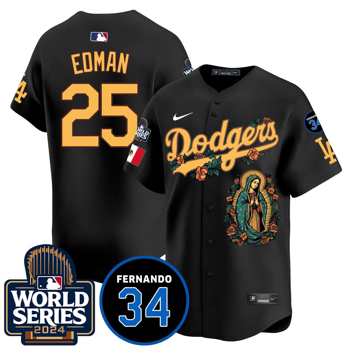 Dodgers Guadalupe - Fernando Valenzuela Memorial Jersey - Printed