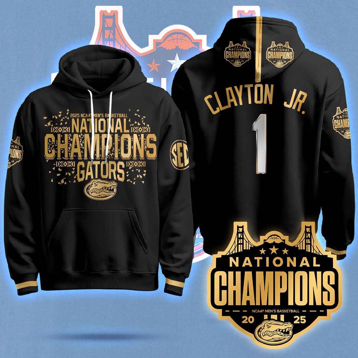 Florida Gators 2025 National Champions Basketball Hoodie - Printed