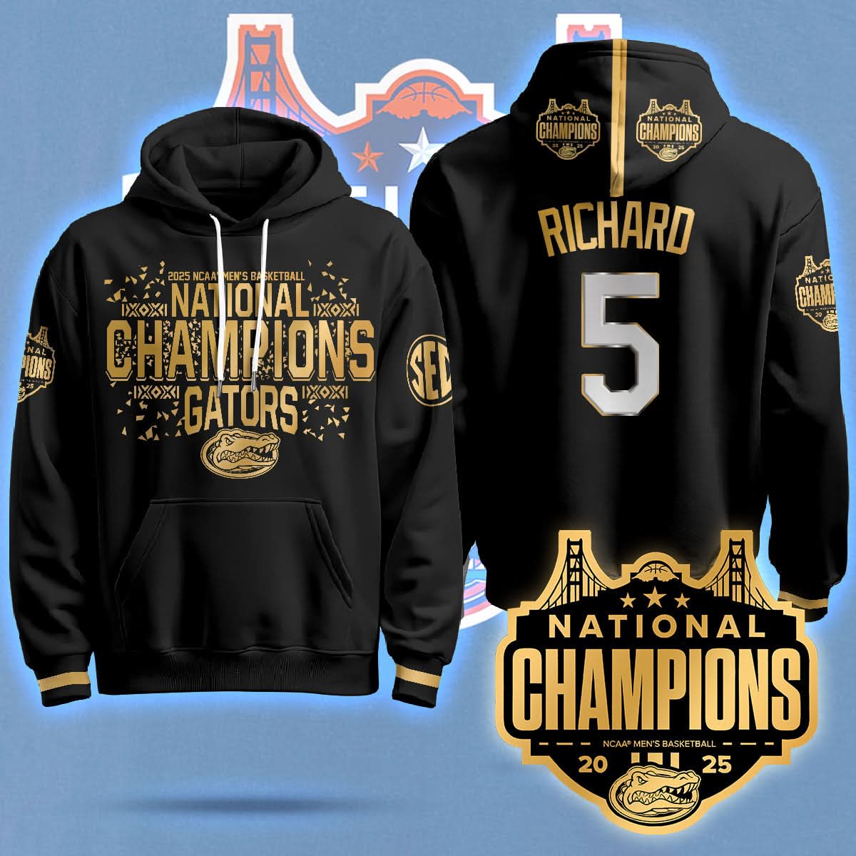 Florida Gators 2025 National Champions Basketball Hoodie - Printed