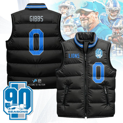 Detroit Lions Unisex Puffer Vest - Printed