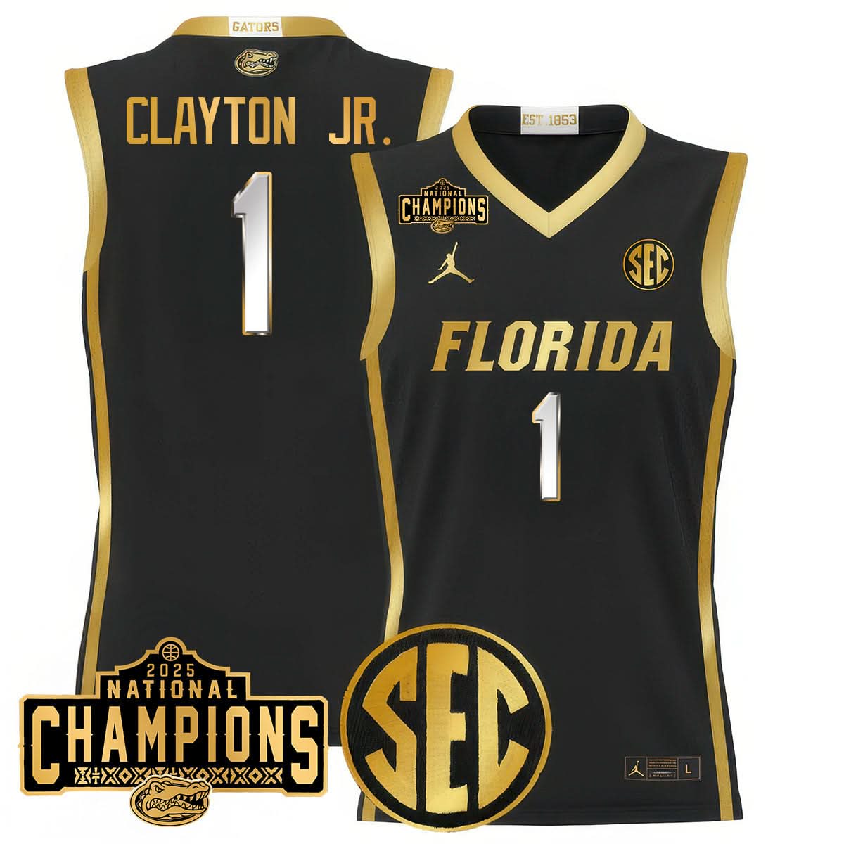 Florida Gators 2025 National Champions Basketball Jersey - All Stitched