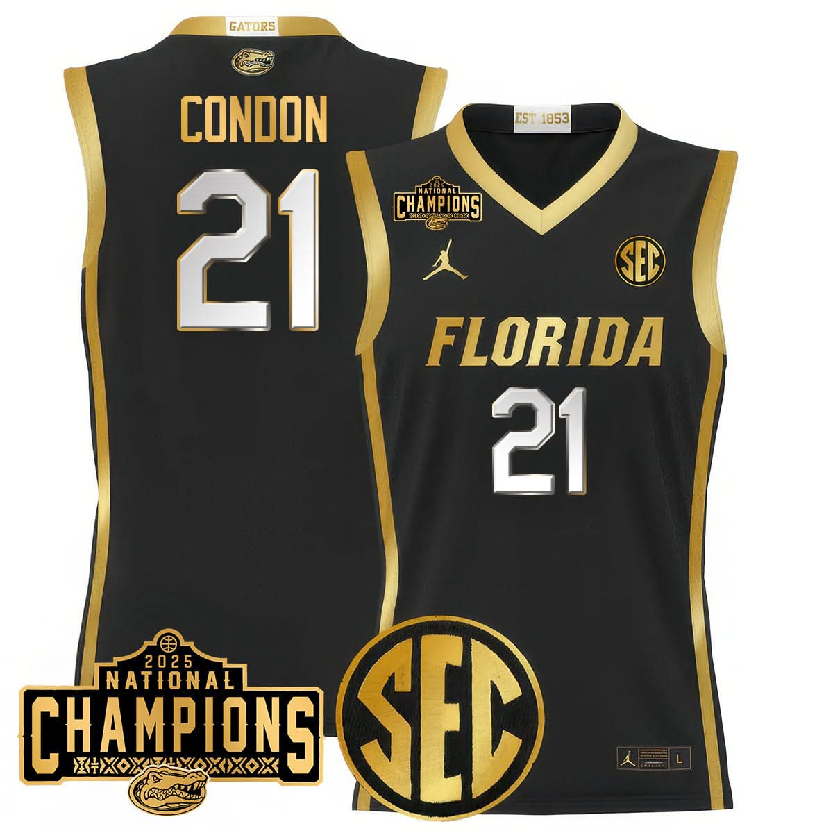 Florida Gators 2025 National Champions Basketball Jersey - All Stitched