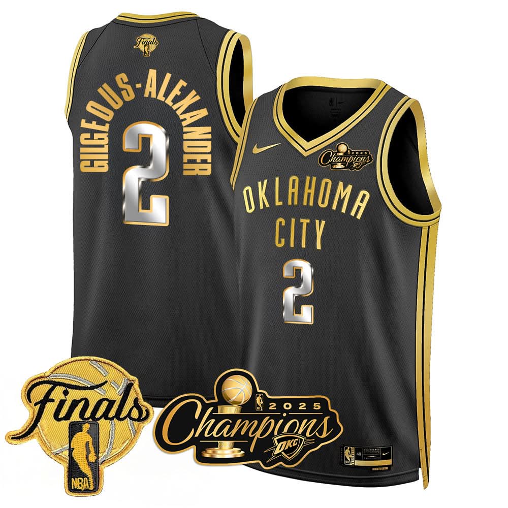 Oklahoma City Thunder 2025 NBA Champions Jersey - All Stitched