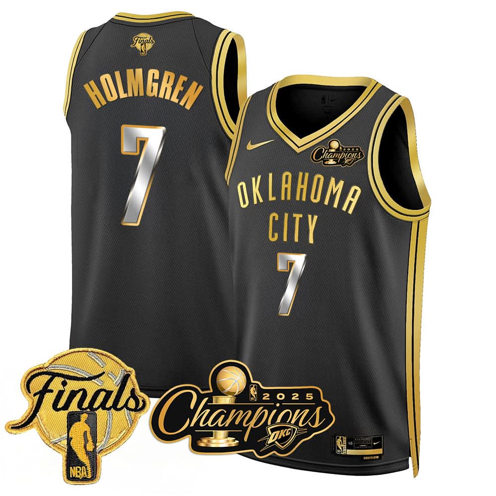 Oklahoma City Thunder 2025 NBA Champions Jersey - All Stitched