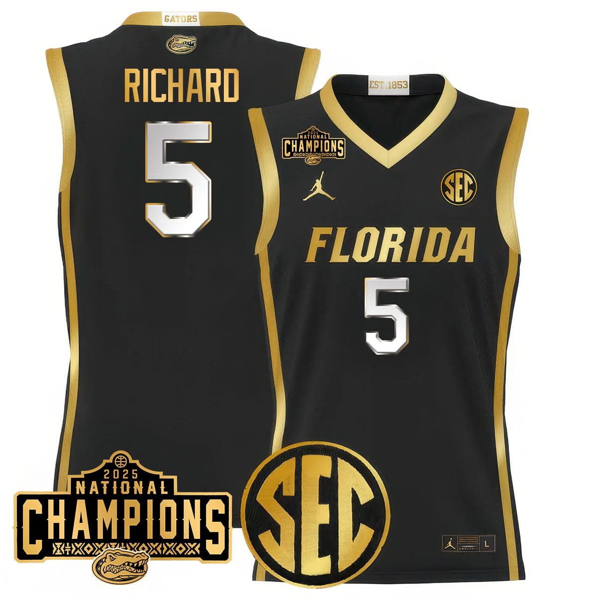 Florida Gators 2025 National Champions Basketball Jersey - All Stitched