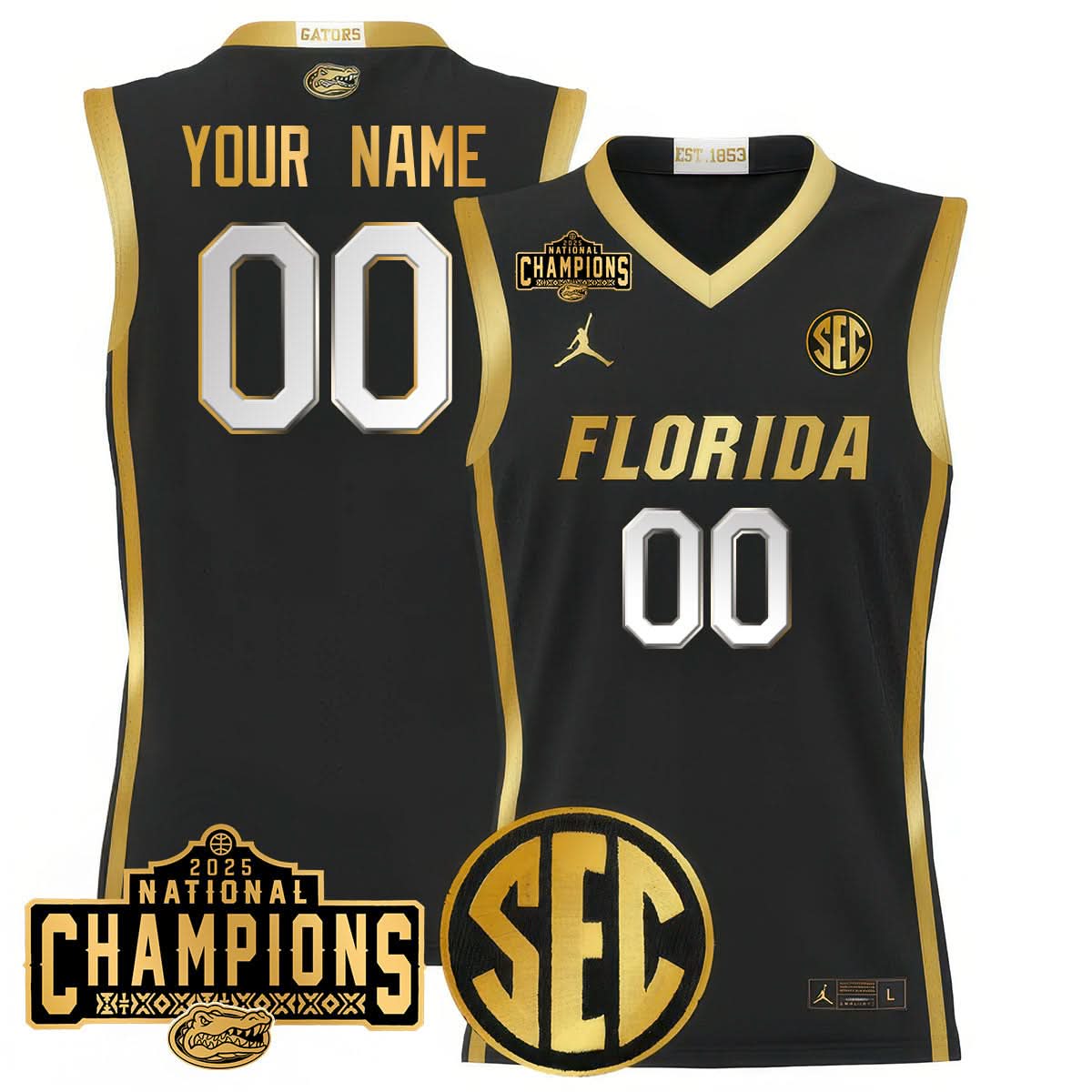 Florida Gators 2025 National Champions Basketball Custom Jersey - All Stitched