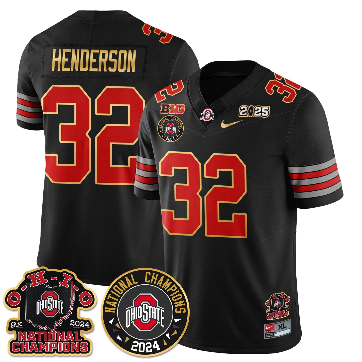 OSU 'Heritage Stripe' 2025 CFP Patch - National Champions Jersey N5 - All Stitched