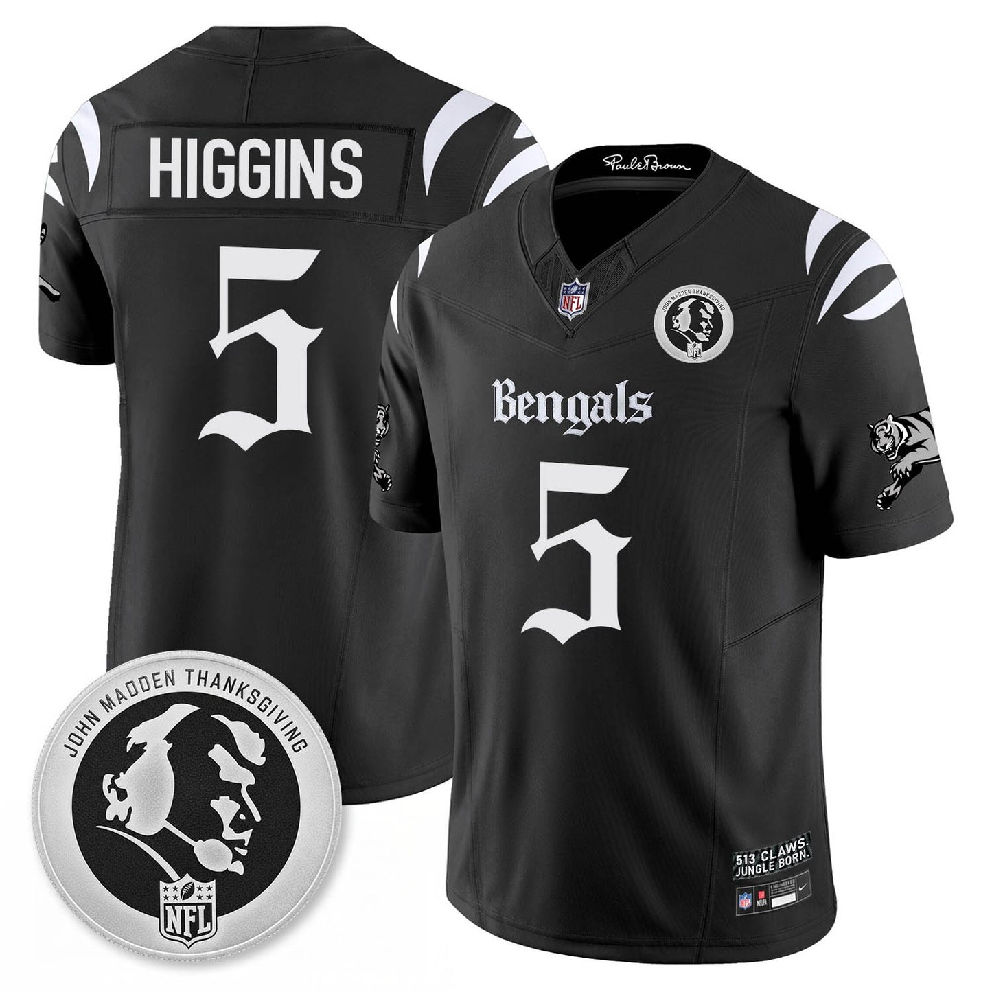 CIN Gothic Vapor Limited Jersey - John Madden Patch - All Stitched