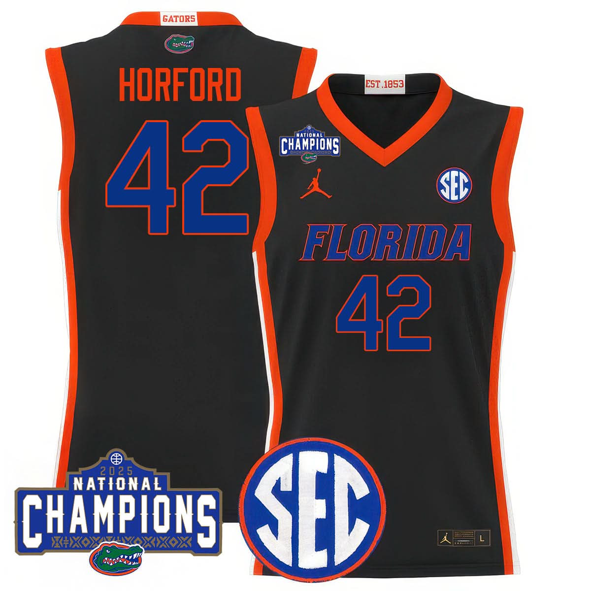 Florida Gators 2025 National Champions Basketball Jersey - All Stitched