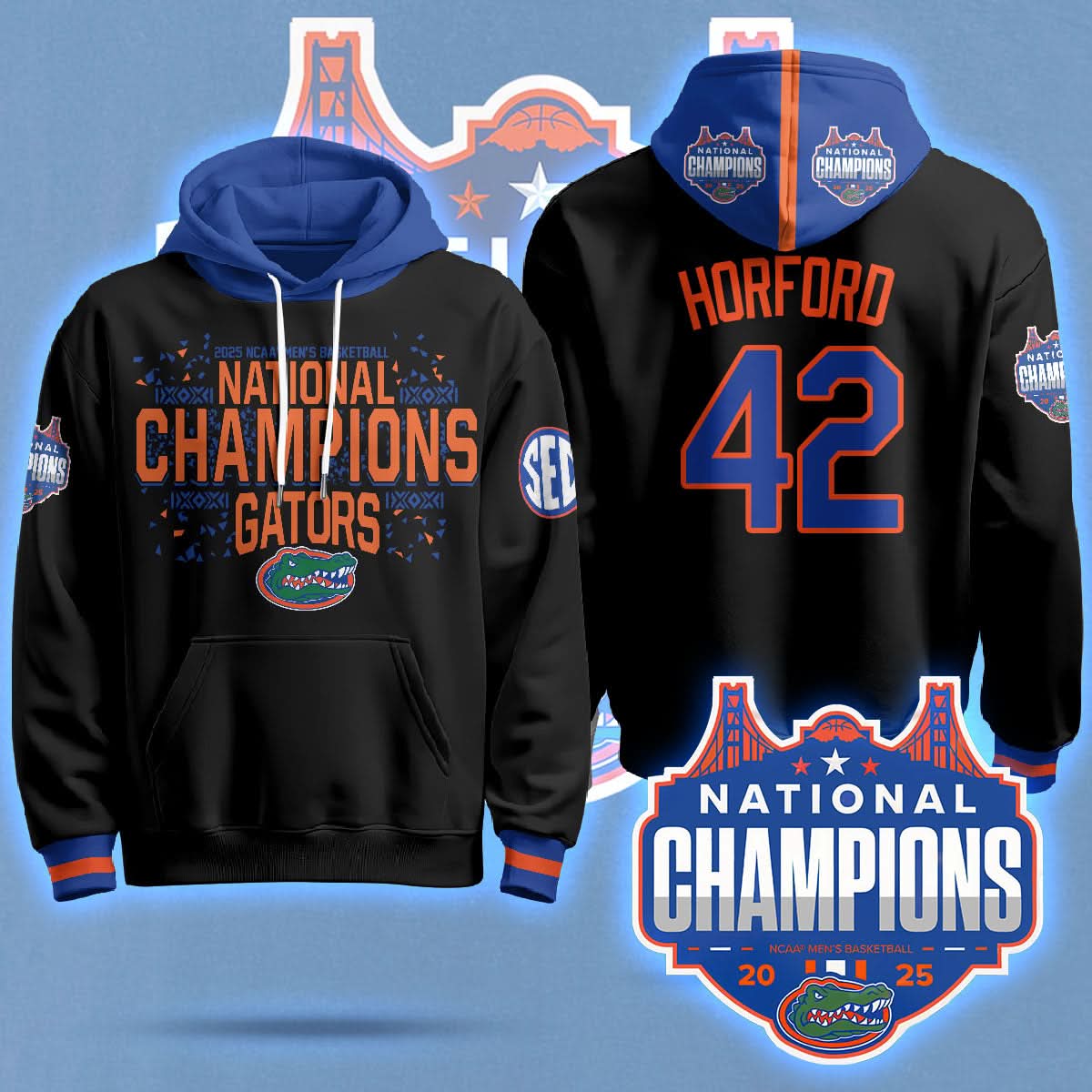 Florida Gators 2025 National Champions Basketball Hoodie - Printed