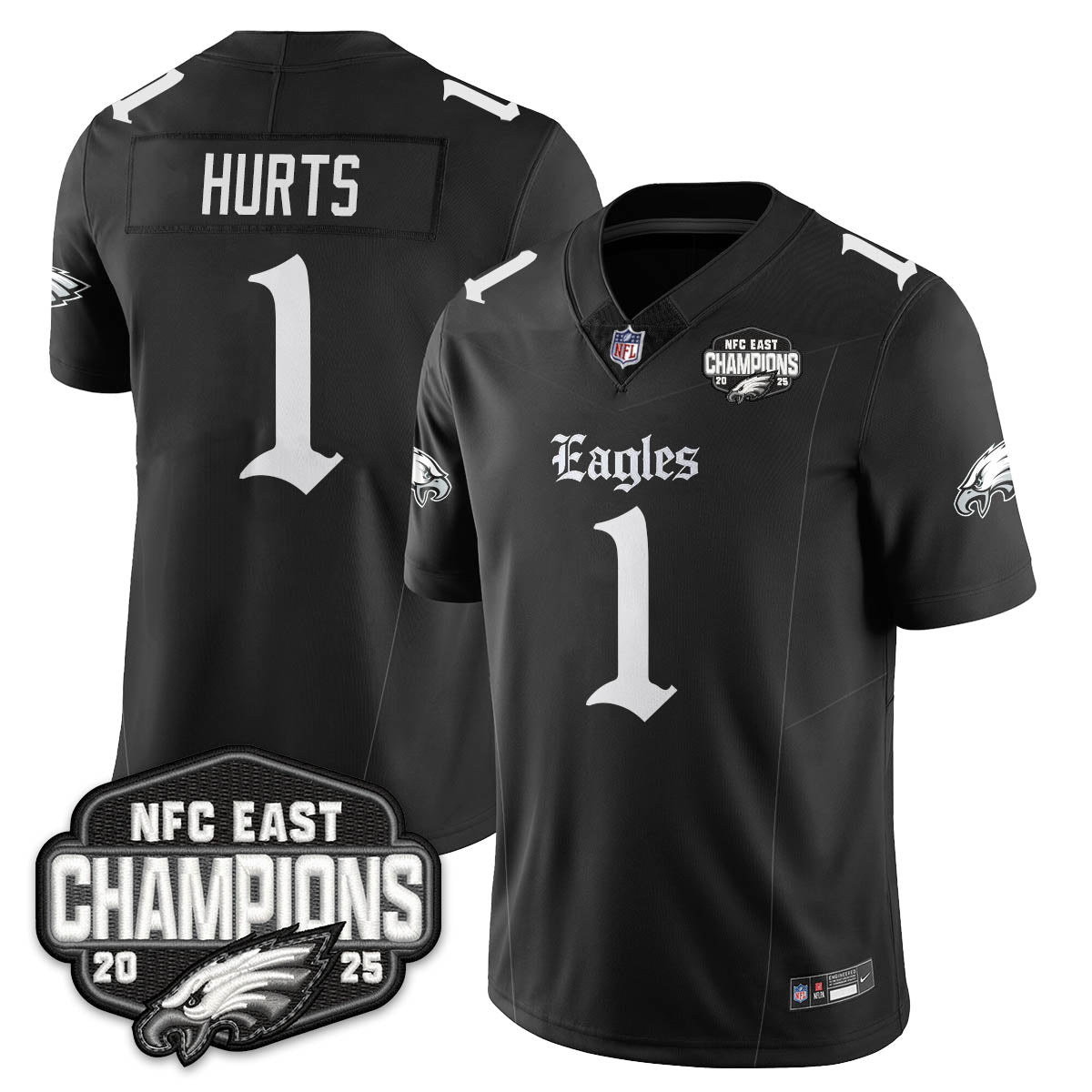 PHI Gothic NFC East Champions Vapor Limited Jersey - All Stitched