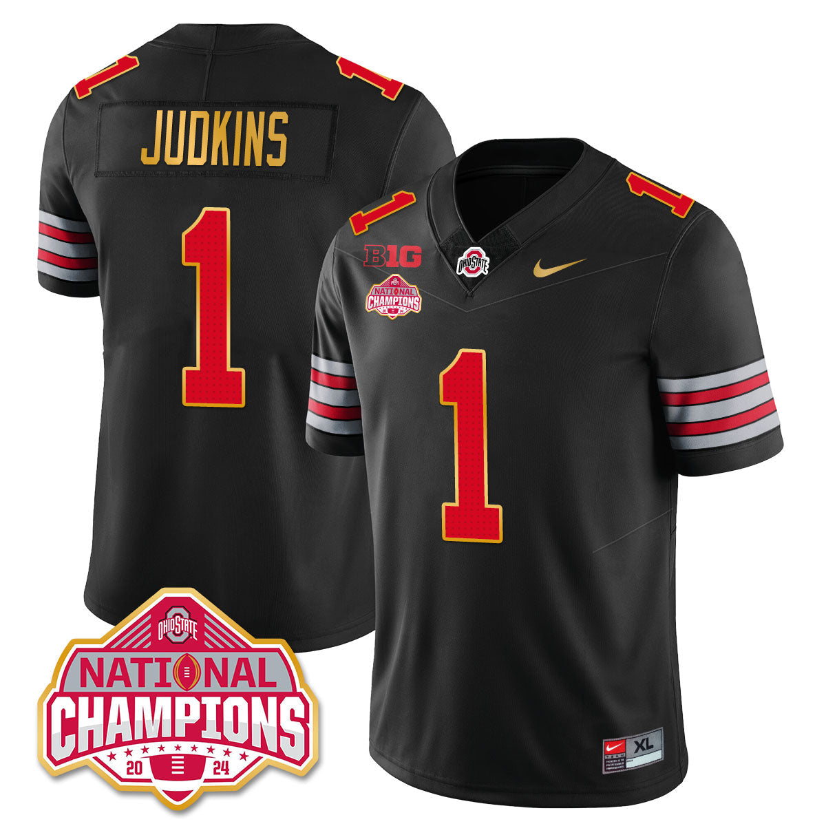 OSU 'Heritage Stripe' 2025 CFP Patch - National Champions Jersey - All Stitched