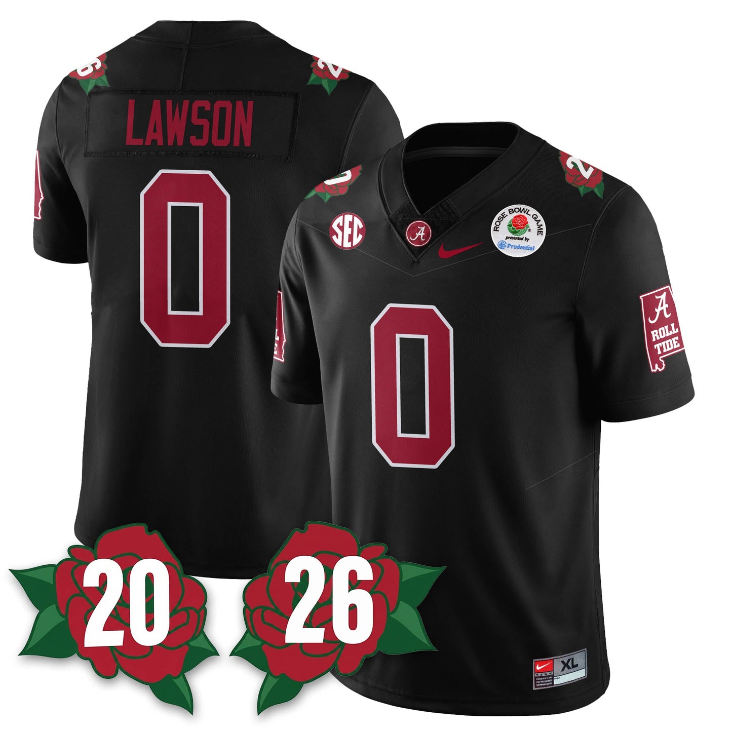 BAMA Rose Bowl Vapor Limited Football Jersey - All Stitched