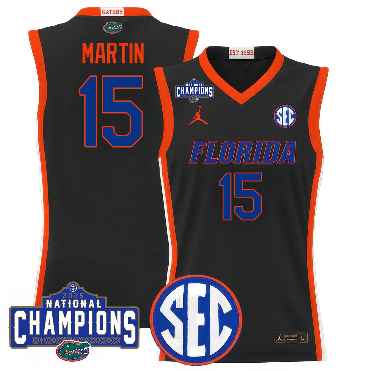 Florida Gators 2025 National Champions Basketball Jersey - All Stitched