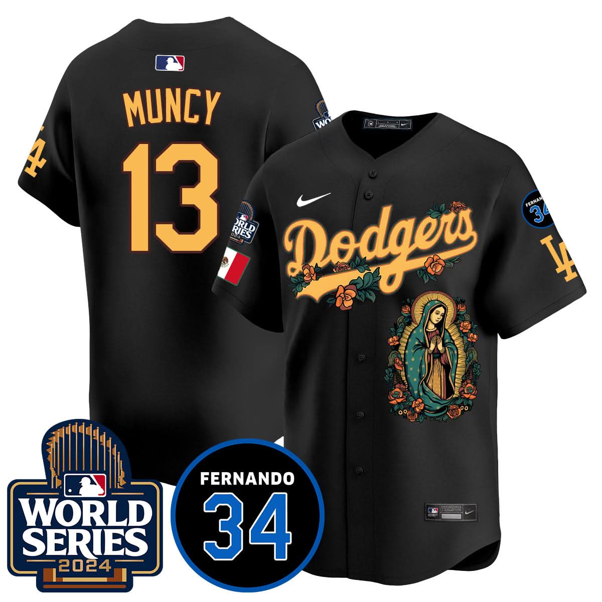 Dodgers Guadalupe - Fernando Valenzuela Memorial Jersey - Printed