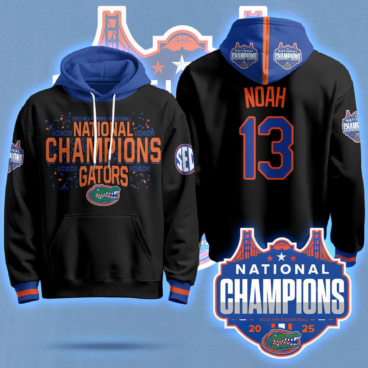 Florida Gators 2025 National Champions Basketball Hoodie - Printed