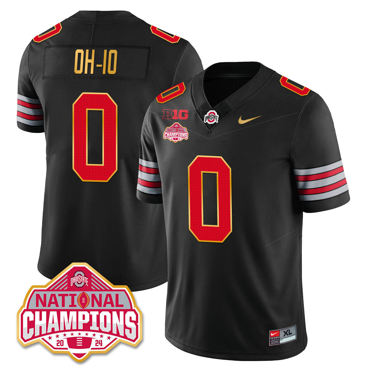 OSU 'Heritage Stripe' 2025 CFP Patch - National Champions Jersey - All Stitched