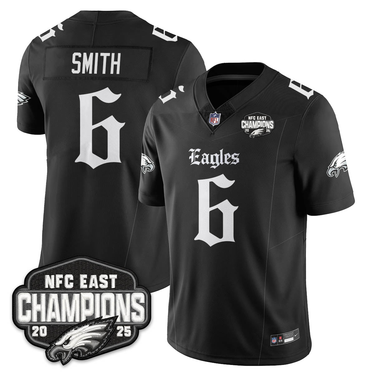 PHI Gothic NFC East Champions Vapor Limited Jersey - All Stitched