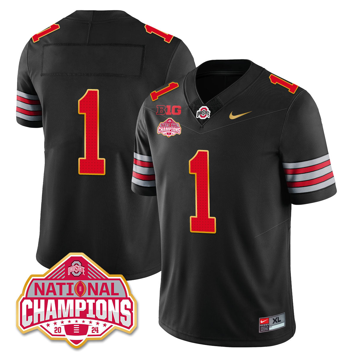 OSU 'Heritage Stripe' 2025 CFP Patch - National Champions Jersey - All Stitched