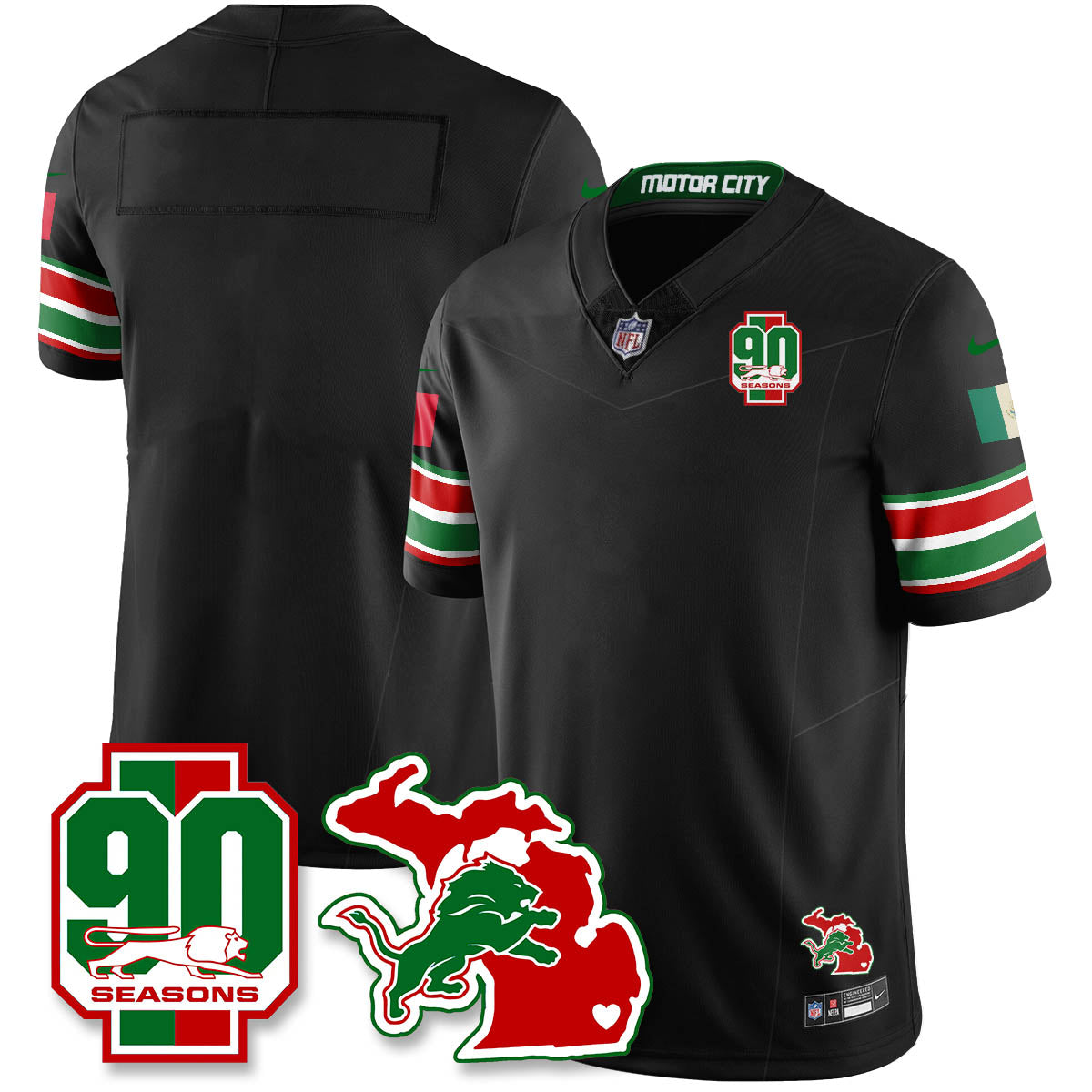 DET Mexico Vapor Limited Jersey - All Stitched